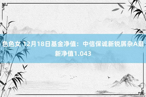 色色女 12月18日基金净值：中信保诚新锐羼杂A最新净值1.043