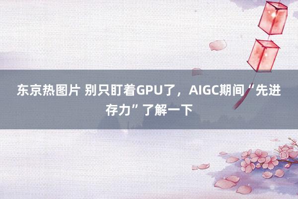 东京热图片 别只盯着GPU了，AIGC期间“先进存力”了解一下