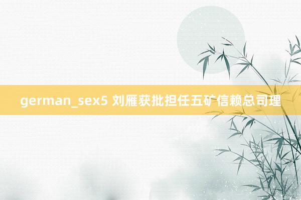 german_sex5 刘雁获批担任五矿信赖总司理
