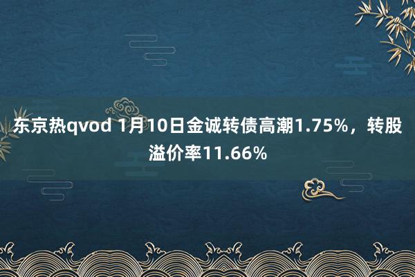 东京热qvod 1月10日金诚转债高潮1.75%，转股溢价率11.66%