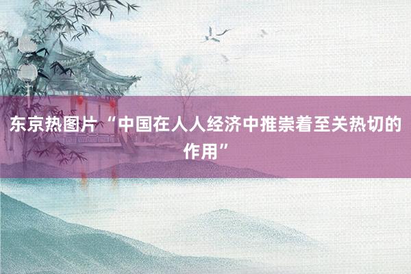 东京热图片 “中国在人人经济中推崇着至关热切的作用”