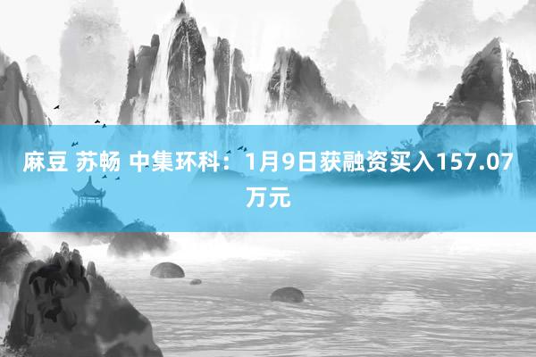 麻豆 苏畅 中集环科：1月9日获融资买入157.07万元
