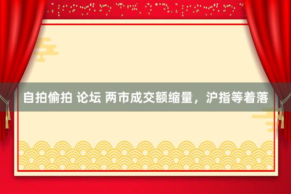 自拍偷拍 论坛 两市成交额缩量，沪指等着落