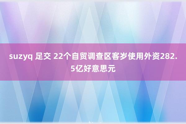 suzyq 足交 22个自贸调查区客岁使用外资282.5亿好意思元
