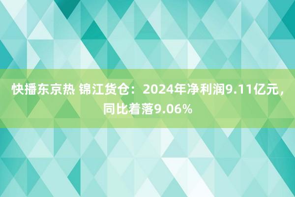 快播东京热 锦江货仓：2024年净利润9.11亿元，同比着落9.06%