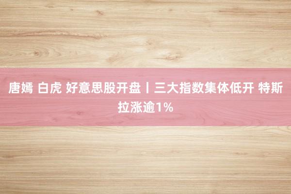 唐嫣 白虎 好意思股开盘丨三大指数集体低开 特斯拉涨逾1%