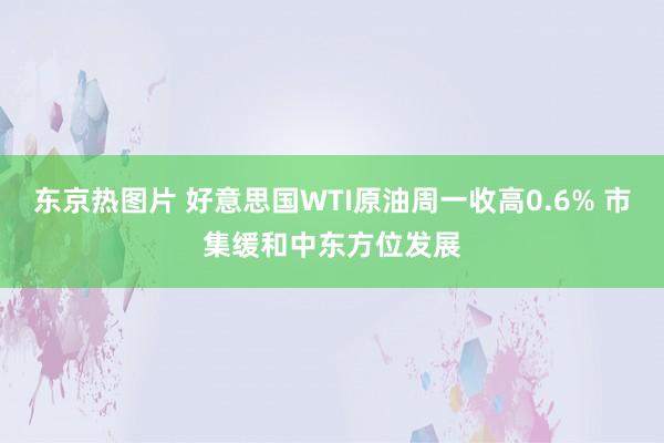 东京热图片 好意思国WTI原油周一收高0.6% 市集缓和中东方位发展