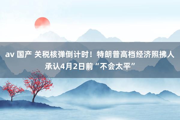 av 国产 关税核弹倒计时！特朗普高档经济照拂人承认4月2日前“不会太平”