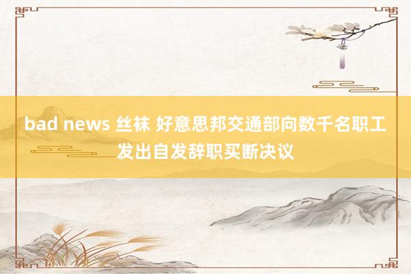 bad news 丝袜 好意思邦交通部向数千名职工发出自发辞职买断决议