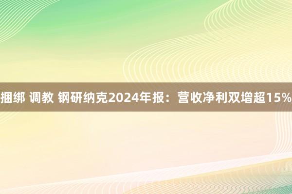 捆绑 调教 钢研纳克2024年报：营收净利双增超15%