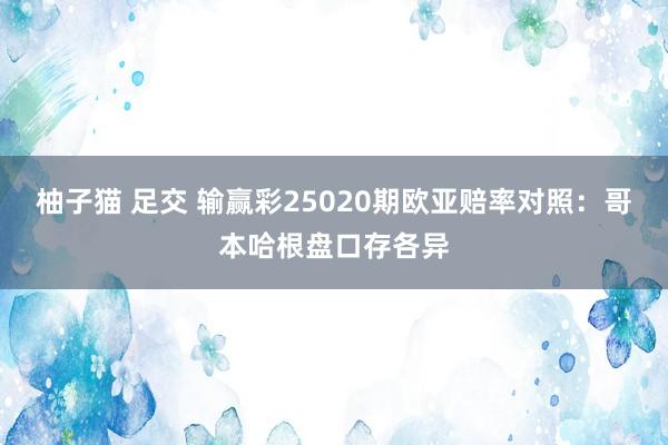 柚子猫 足交 输赢彩25020期欧亚赔率对照：哥本哈根盘口存各异