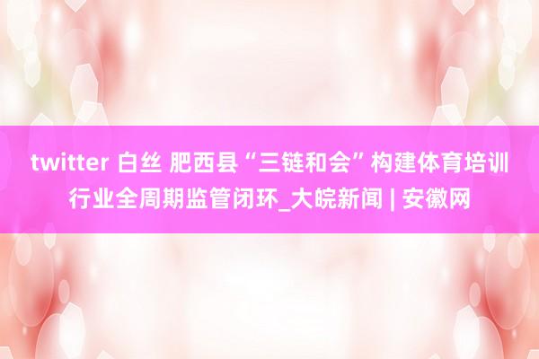 twitter 白丝 肥西县“三链和会”构建体育培训行业全周期监管闭环_大皖新闻 | 安徽网
