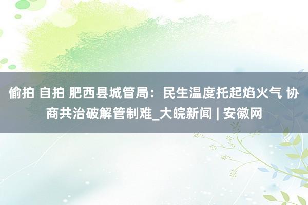 偷拍 自拍 肥西县城管局：民生温度托起焰火气 协商共治破解管制难_大皖新闻 | 安徽网