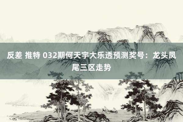 反差 推特 032期何天宇大乐透预测奖号：龙头凤尾三区走势